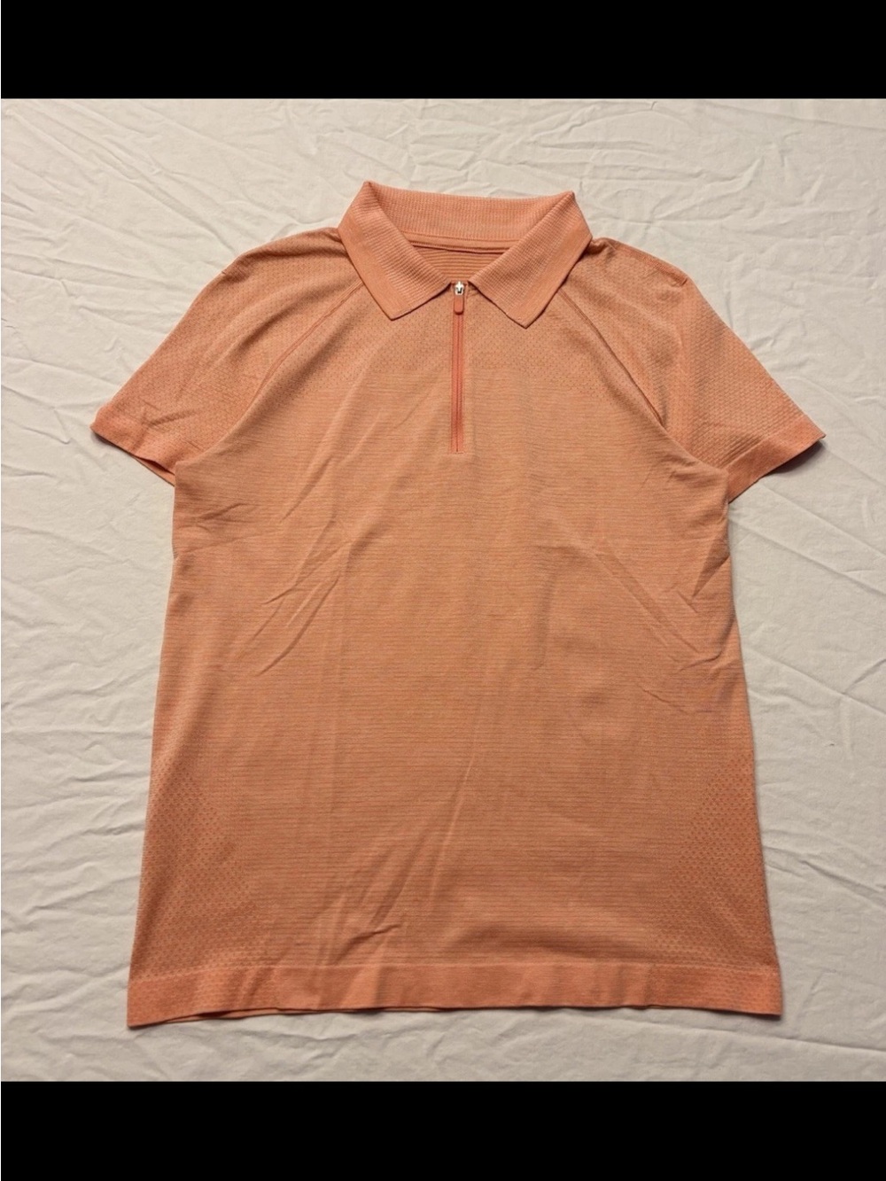 Lululemon Women Size 8 Swiftly Tech Coral Pink Polo Short Sleeve Half-Zip Shirt